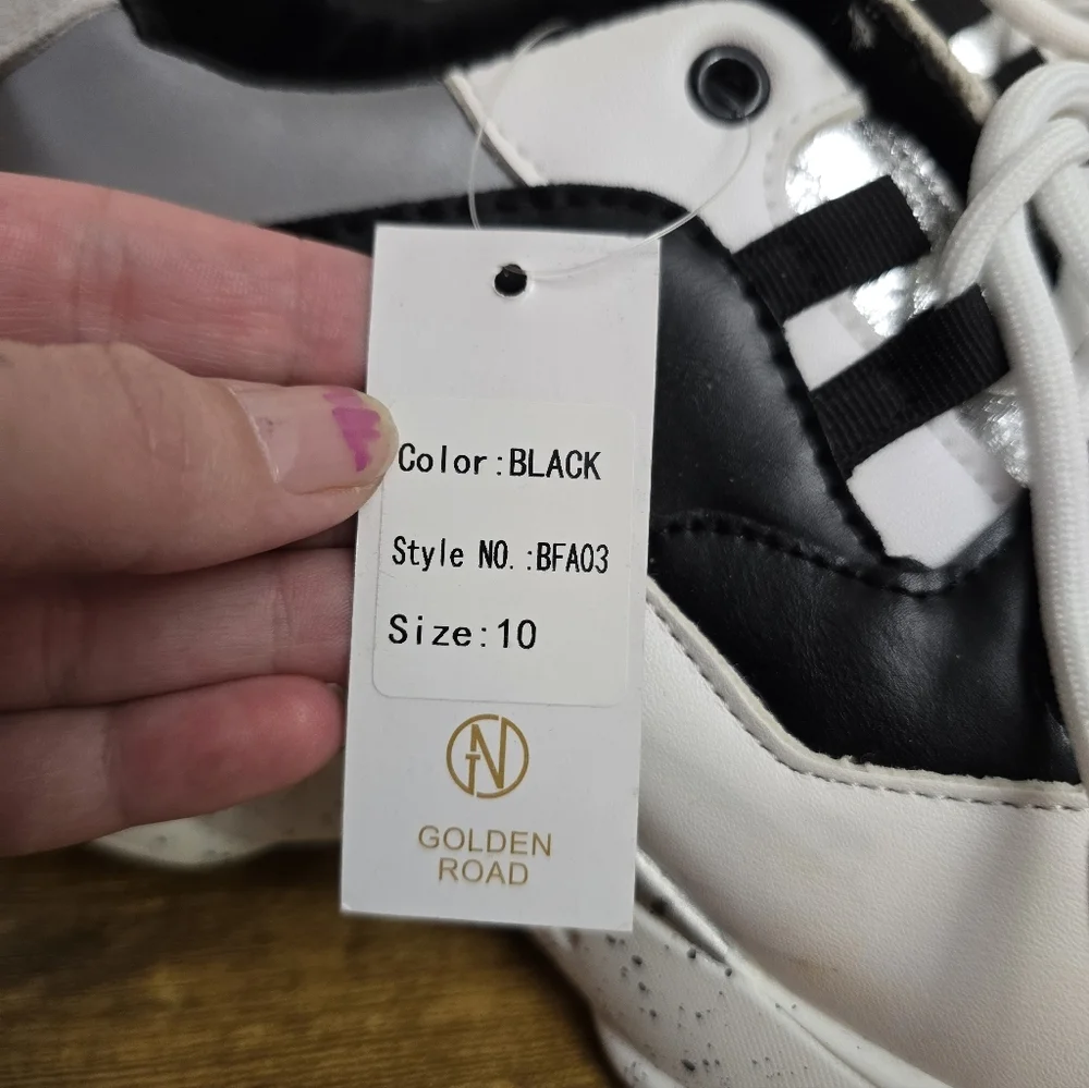 New Golden Road Black and White Chunky Sneakers Womens Size 10
